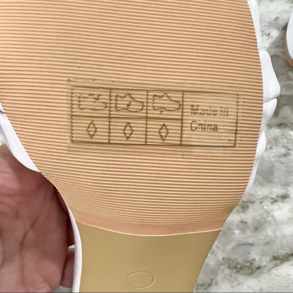 NIB SHEIN White Braided Strap Block Heels Slide Mules Heels Size 6 - Picture 12 of 13